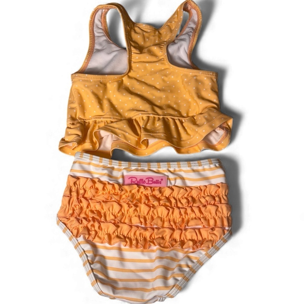 Ruffle Butts Melon Polka Dot Tankini Size 5 - Picture 2 of 3